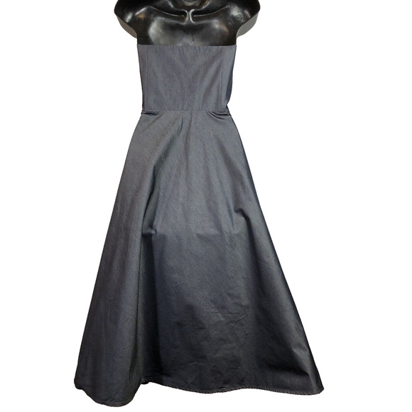 Banana Republic Strapless Blue Dress Italy Tea Length Y2K Semi Formal Retro - Picture 7 of 10